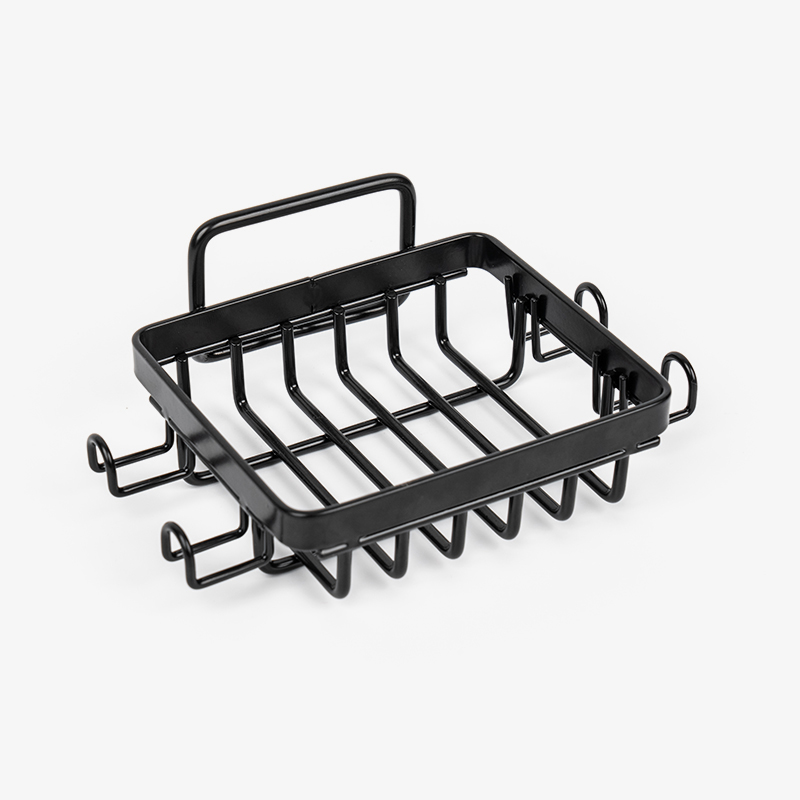 Zwarte roestvrijstalen zeephouder voor douche