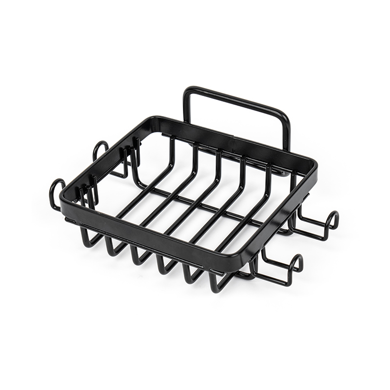 Zwarte roestvrijstalen zeephouder voor douche