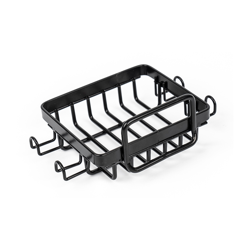 Zwarte roestvrijstalen zeephouder voor douche