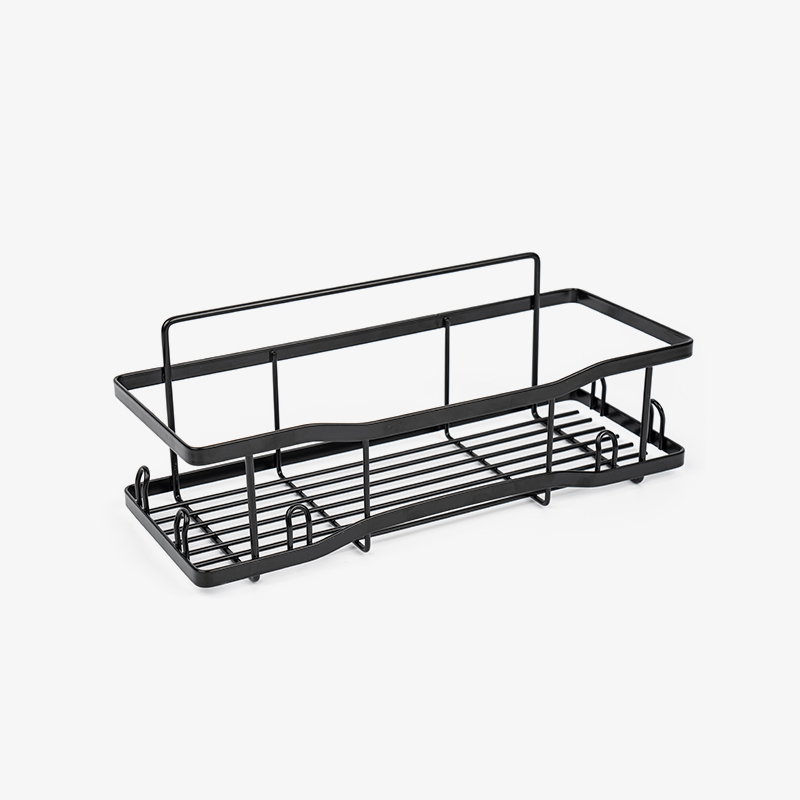 Aan de muur gemonteerde opbergmand van metaaldraad voor keuken en badkamer