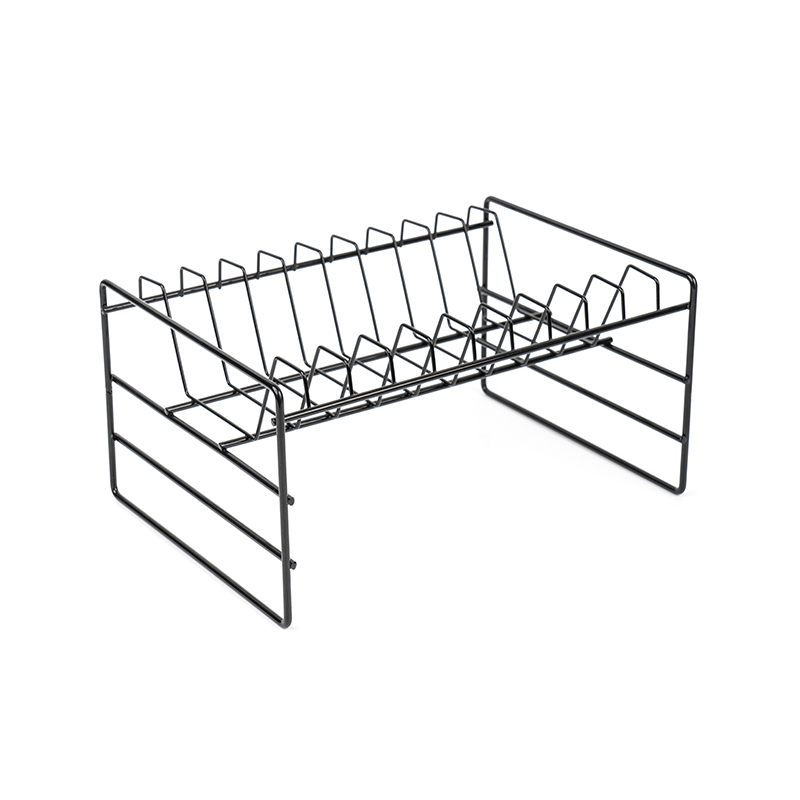 Zwart multifunctioneel spoelbakopbergrek voor keukengerei