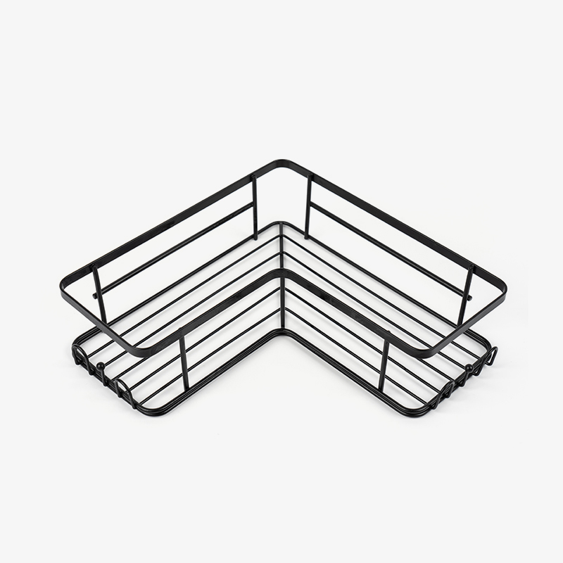 Zwarte hoekdouchewagen wandmontage roestvrij staal