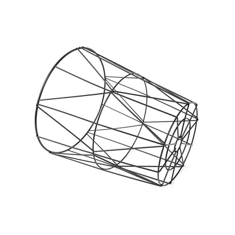 Zwarte ronde prullenbak van gaas voor kantoor en slaapkamer