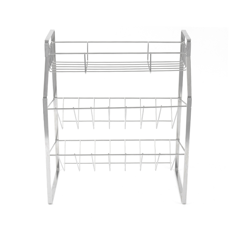 Zwart kruidenrek met 3 niveaus en muurbevestiging voor keuken