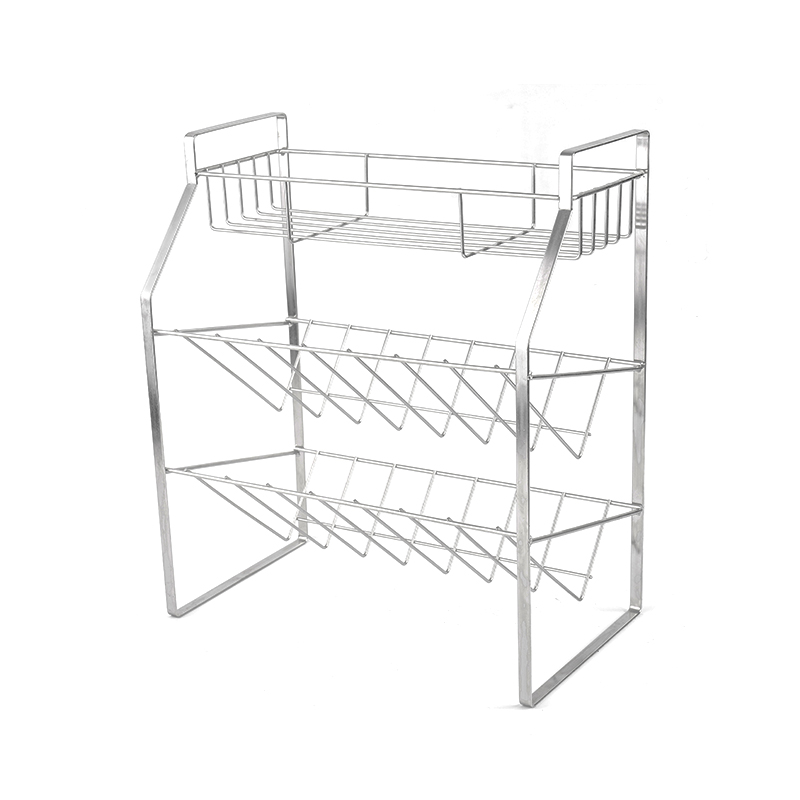 Zwart kruidenrek met 3 niveaus en muurbevestiging voor keuken