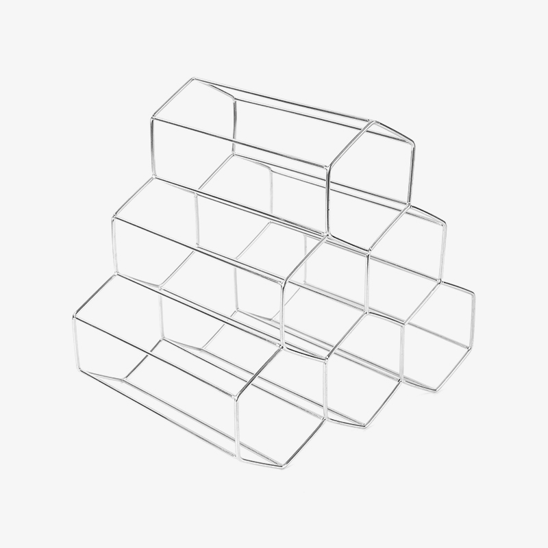 Vrijstaand wijnflessenrek met 3 niveaus voor aanrecht