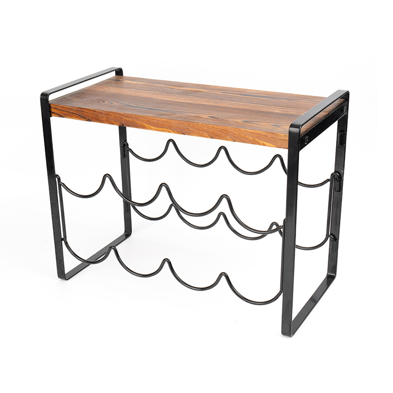 Rustieke houten aanrecht wijnrekflessen, geen montage nodig