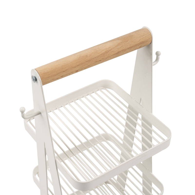 draagbare opbergmand 3-laags houten handvat